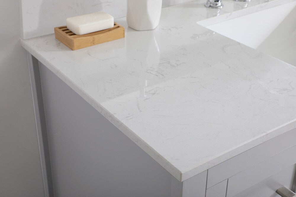Elegant Furniture & Lighting - Aubrey 48 inch Single Bathroom Vanity in Grey with Backsplash - VF16048GR-BS veiw 10