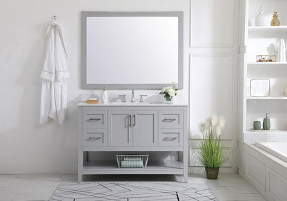 Elegant Furniture & Lighting - Aubrey 48 inch Single Bathroom Vanity in Grey with Backsplash - VF16048GR-BS veiw 13