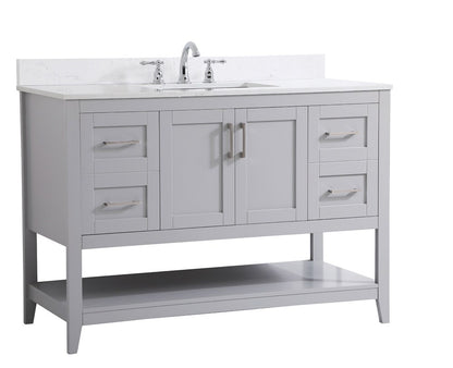 Elegant Furniture & Lighting - Aubrey 48 inch Single Bathroom Vanity in Grey with Backsplash - VF16048GR-BS veiw 14