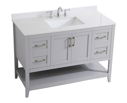 Elegant Furniture & Lighting - Aubrey 48 inch Single Bathroom Vanity in Grey with Backsplash - VF16048GR-BS veiw 15