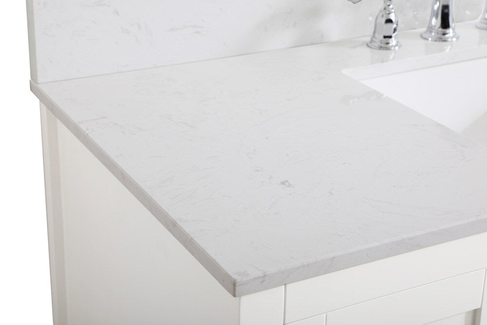 Elegant Furniture & Lighting - Aubrey 48 inch Single Bathroom Vanity in White with Backsplash - VF16048WH-BS veiw 5
