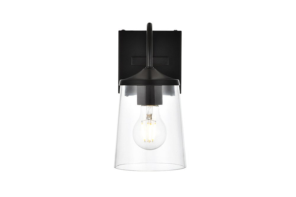 Elegant Furniture & Lighting - Avani 1 light Black and Clear Bath Sconce - LD7313W5BLK veiw 1
