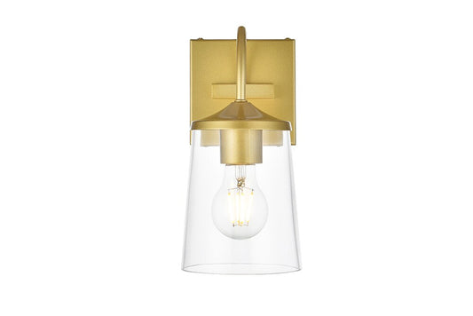 Elegant Furniture & Lighting - Avani 1 light Brass and Clear Bath Sconce - LD7313W5BRA veiw 1