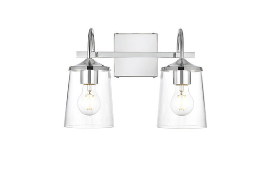 Elegant Furniture & Lighting - Avani 2 light Chrome and Clear Bath Sconce - LD7313W14CH veiw 1