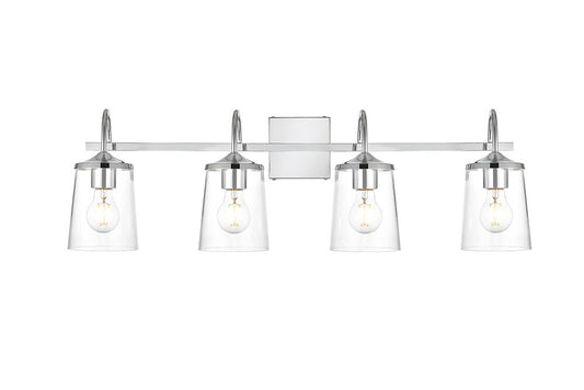 Elegant Furniture & Lighting - Avani 4 light Chrome and Clear Bath Sconce - LD7313W33CH veiw 1