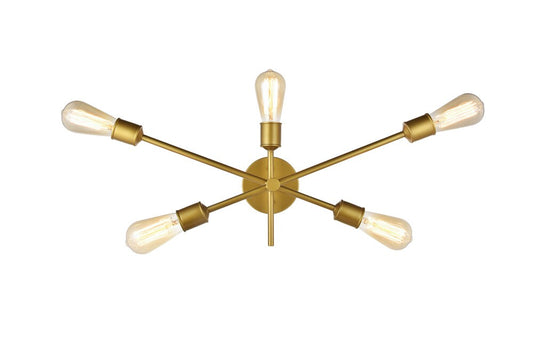 Elegant Furniture & Lighting - Axel 5 Lights Brass Wall Sconce - LD8022W24BR veiw 1