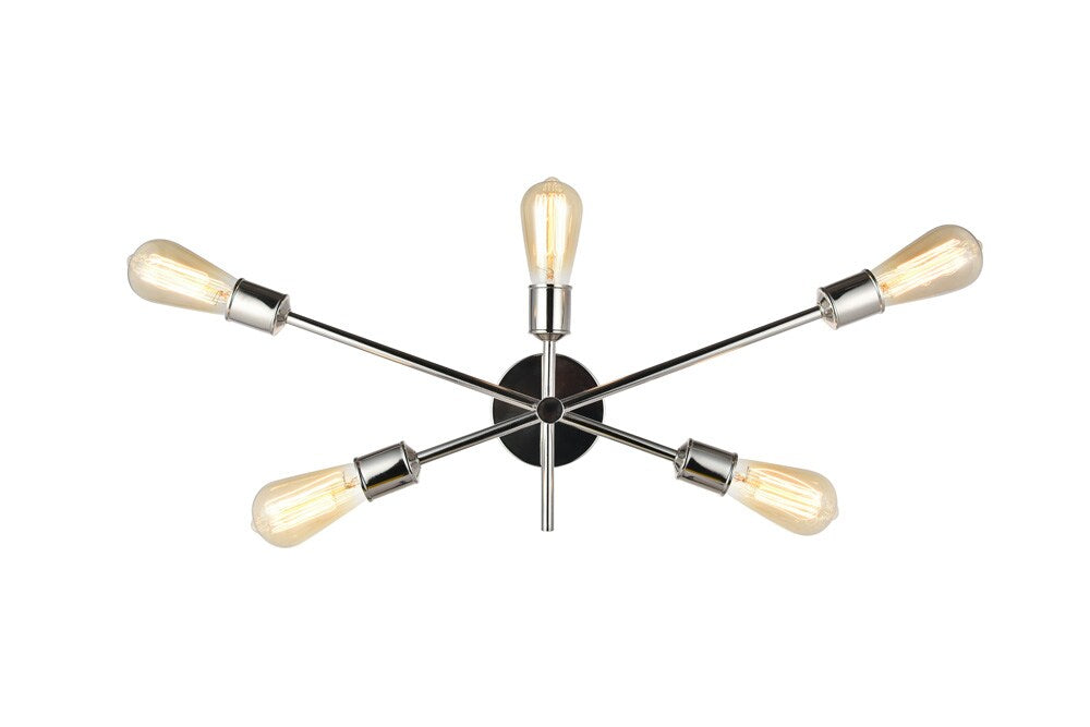 Elegant Furniture & Lighting - Axel 5 Lights polished Nickel Wall Sconce - LD8021W24PN veiw 1