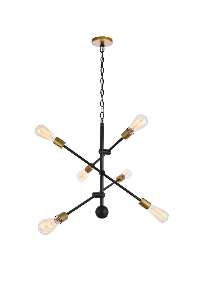 Elegant Furniture & Lighting - Axel 6 Lights Black Pendant - LD8006D29BK veiw 1