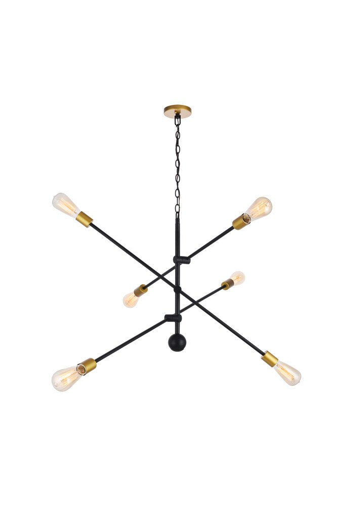 Elegant Furniture & Lighting - Axel 6 Lights Black Pendant - LD8009D42BK veiw 1