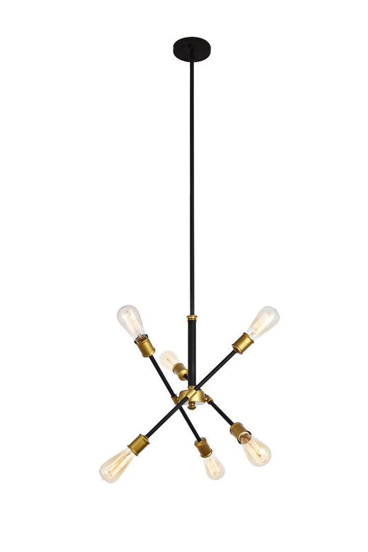 Elegant Furniture & Lighting - Axel 6 Lights Black Pendant - LD8015D18BK veiw 1