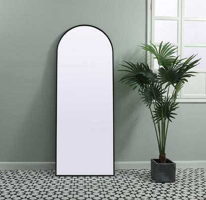 Elegant Furniture & Lighting - Ayra Metal Frame Arch Full Length Mirror 28x74 Inch in Black - MR1A2874BLK veiw 2
