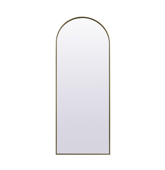 Elegant Furniture & Lighting - Ayra Metal Frame Arch Full Length Mirror 28x74 Inch in Brass - MR1A2874BRS veiw 1