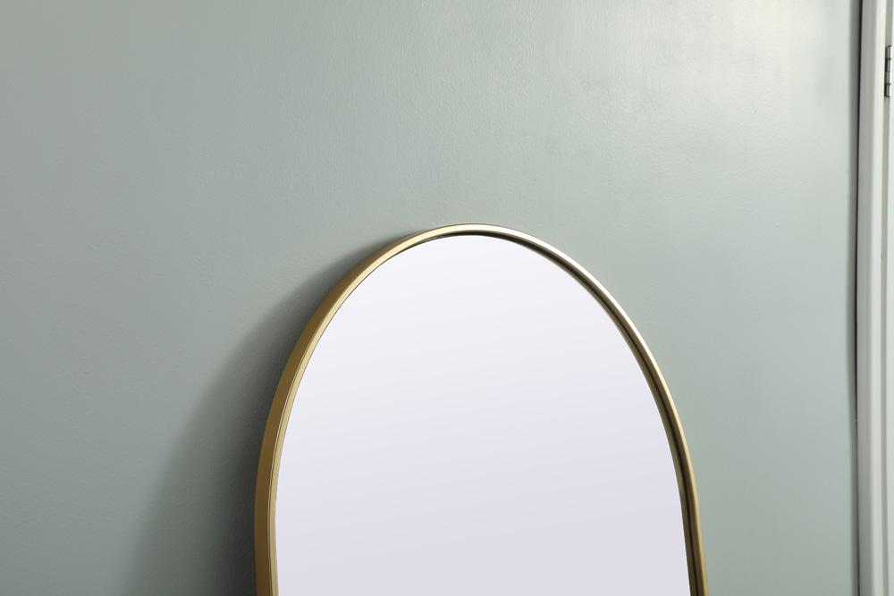 Elegant Furniture & Lighting - Ayra Metal Frame Arch Full Length Mirror 28x74 Inch in Brass - MR1A2874BRS veiw 6