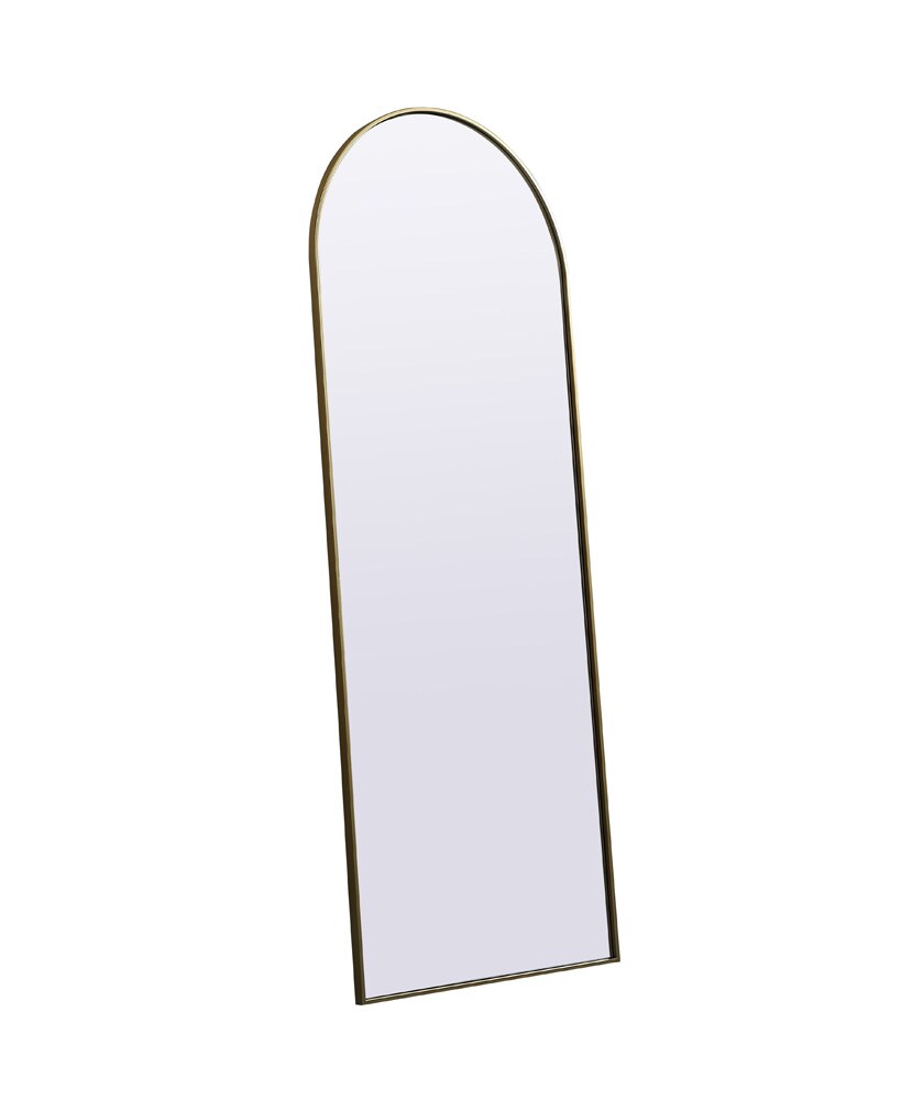 Elegant Furniture & Lighting - Ayra Metal Frame Arch Full Length Mirror 28x74 Inch in Brass - MR1A2874BRS veiw 7
