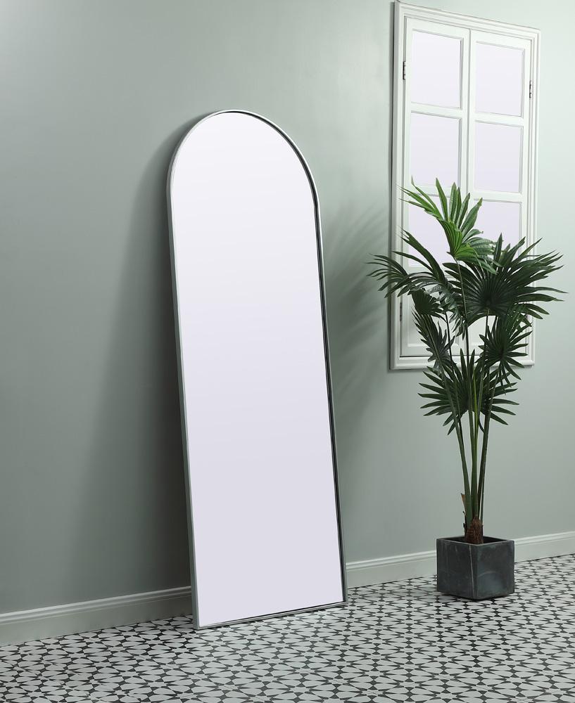 Elegant Furniture & Lighting - Ayra Metal Frame Arch Full Length Mirror 28x74 Inch in Silver - MR1A2874SIL veiw 3