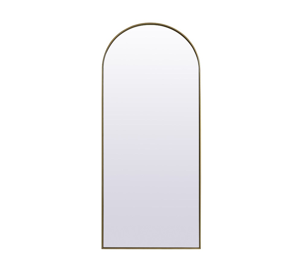 Elegant Furniture & Lighting - Ayra Metal Frame Arch Full Length Mirror 32x76 Inch in Brass - MR1A3276BRS veiw 1