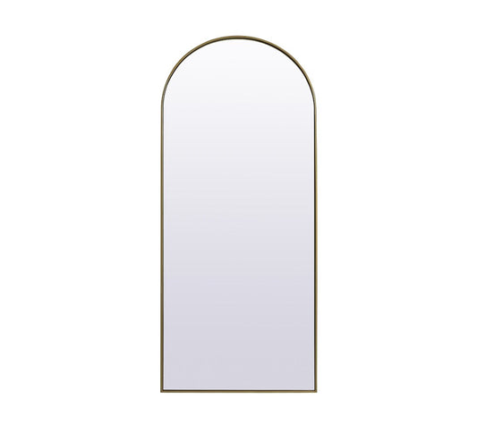 Elegant Furniture & Lighting - Ayra Metal Frame Arch Full Length Mirror 32x76 Inch in Brass - MR1A3276BRS veiw 1