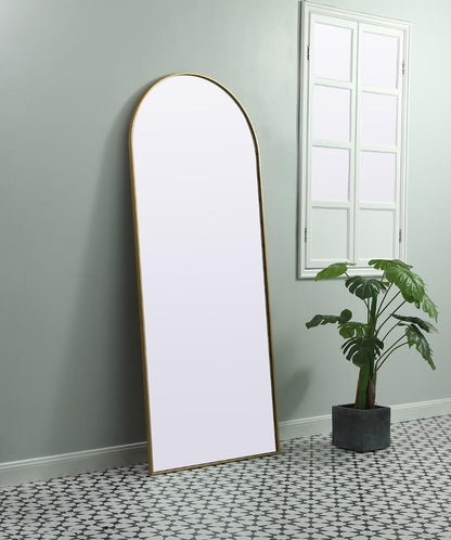 Elegant Furniture & Lighting - Ayra Metal Frame Arch Full Length Mirror 32x76 Inch in Brass - MR1A3276BRS veiw 3