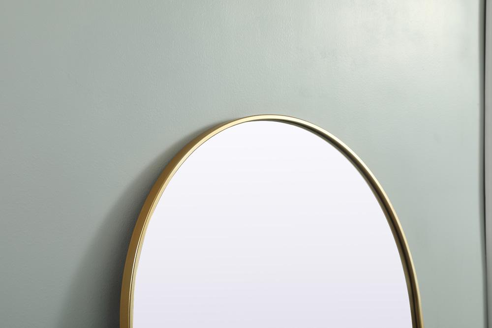 Elegant Furniture & Lighting - Ayra Metal Frame Arch Full Length Mirror 32x76 Inch in Brass - MR1A3276BRS veiw 6