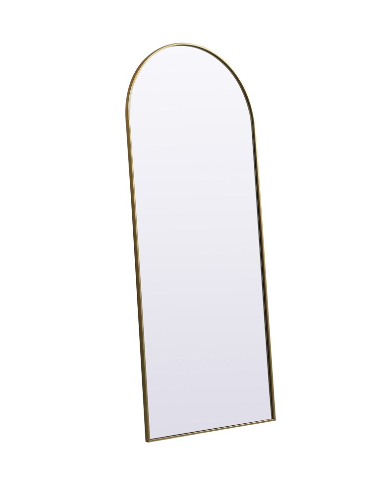 Elegant Furniture & Lighting - Ayra Metal Frame Arch Full Length Mirror 32x76 Inch in Brass - MR1A3276BRS veiw 7