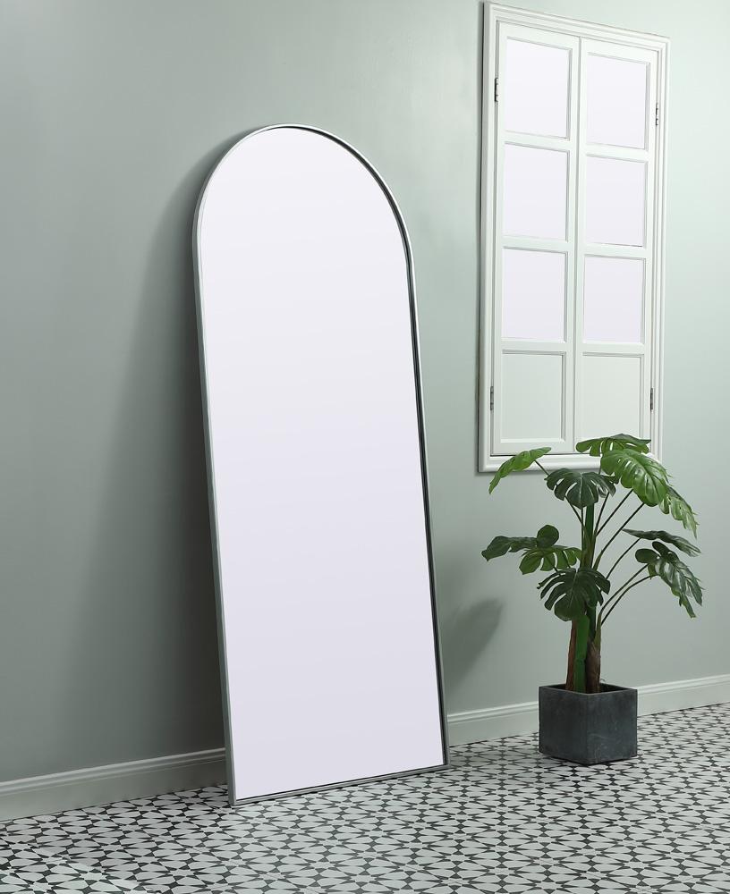 Elegant Furniture & Lighting - Ayra Metal Frame Arch Full Length Mirror 32x76 Inch in Silver - MR1A3276SIL veiw 3