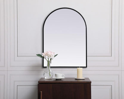 Elegant Furniture & Lighting - Ayra Metal Frame Arch Mirror 22x30 Inch in Black - MR1A2230BLK veiw 2