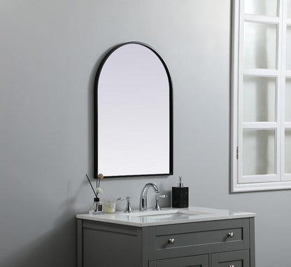 Elegant Furniture & Lighting - Ayra Metal Frame Arch Mirror 22x30 Inch in Black - MR1A2230BLK veiw 5