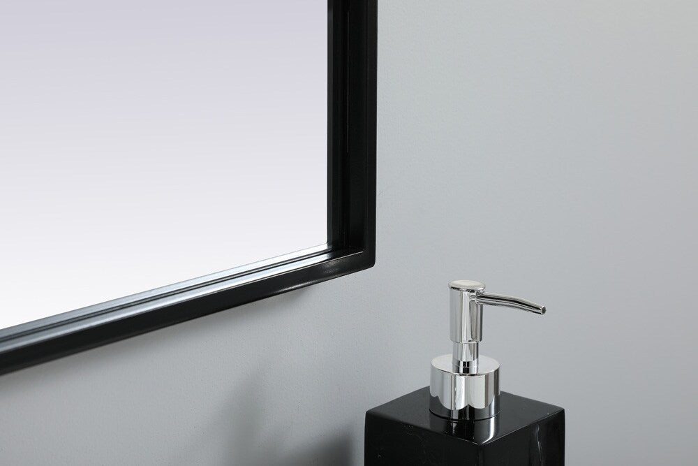 Elegant Furniture & Lighting - Ayra Metal Frame Arch Mirror 22x30 Inch in Black - MR1A2230BLK veiw 7