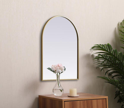 Elegant Furniture & Lighting - Ayra Metal Frame Arch Mirror 22x30 Inch in Brass - MR1A2230BRS veiw 5