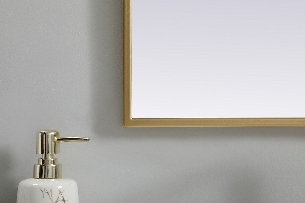 Elegant Furniture & Lighting - Ayra Metal Frame Arch Mirror 22x30 Inch in Brass - MR1A2230BRS veiw 6