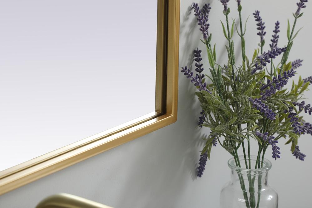 Elegant Furniture & Lighting - Ayra Metal Frame Arch Mirror 22x30 Inch in Brass - MR1A2230BRS veiw 7