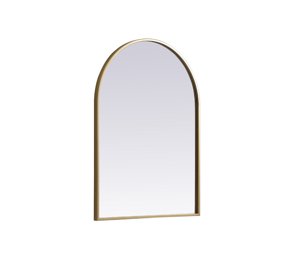 Elegant Furniture & Lighting - Ayra Metal Frame Arch Mirror 22x30 Inch in Brass - MR1A2230BRS veiw 8