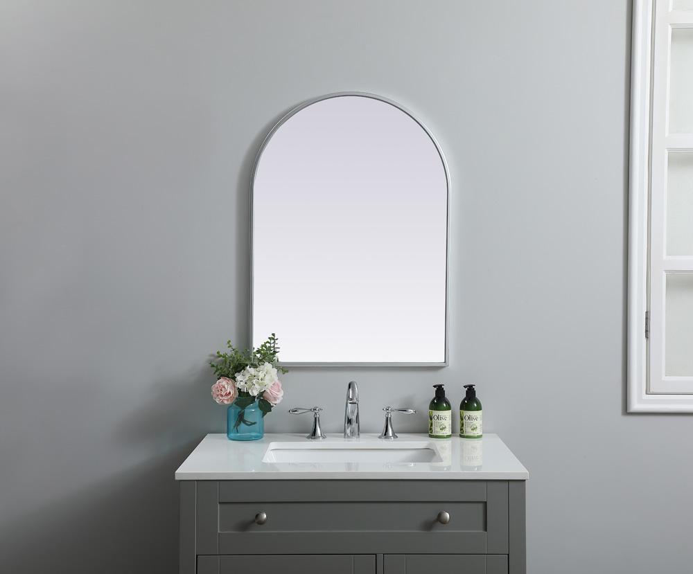 Elegant Furniture & Lighting - Ayra Metal Frame Arch Mirror 22x30 Inch in Silver - MR1A2230SIL veiw 2