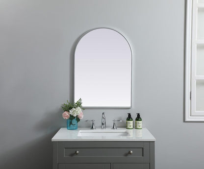 Elegant Furniture & Lighting - Ayra Metal Frame Arch Mirror 22x30 Inch in Silver - MR1A2230SIL veiw 2