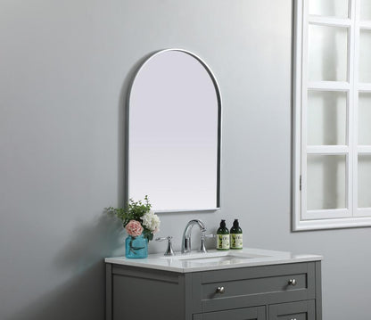 Elegant Furniture & Lighting - Ayra Metal Frame Arch Mirror 22x30 Inch in Silver - MR1A2230SIL veiw 3