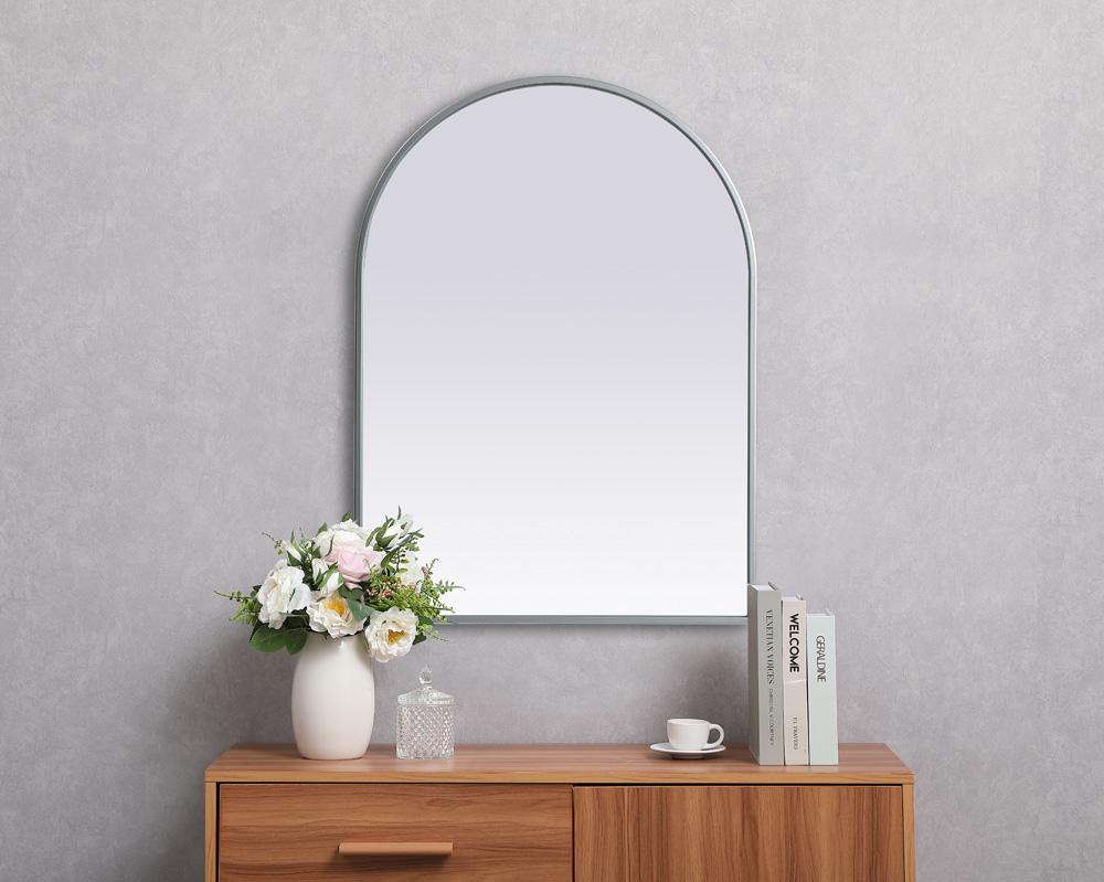Elegant Furniture & Lighting - Ayra Metal Frame Arch Mirror 22x30 Inch in Silver - MR1A2230SIL veiw 4