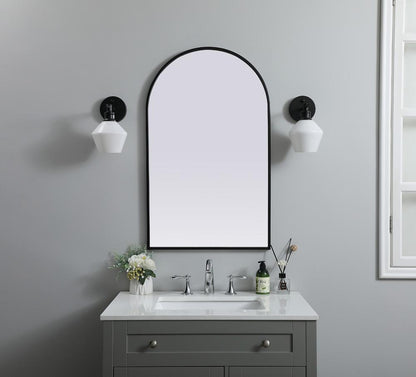 Elegant Furniture & Lighting - Ayra Metal Frame Arch Mirror 22x36 Inch in Black - MR1A2236BLK veiw 2