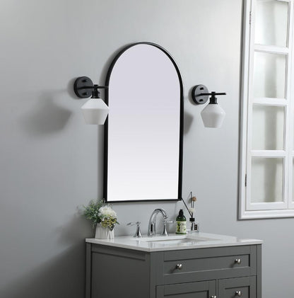 Elegant Furniture & Lighting - Ayra Metal Frame Arch Mirror 22x36 Inch in Black - MR1A2236BLK veiw 3
