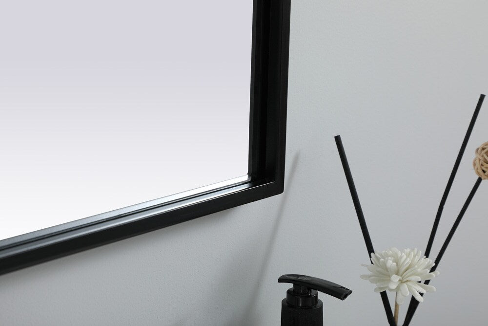 Elegant Furniture & Lighting - Ayra Metal Frame Arch Mirror 22x36 Inch in Black - MR1A2236BLK veiw 7