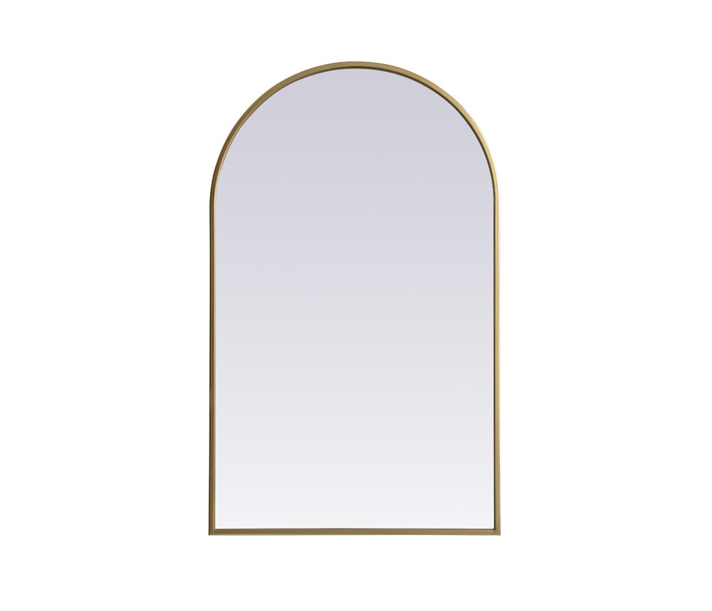 Elegant Furniture & Lighting - Ayra Metal Frame Arch Mirror 22x36 Inch in Brass - MR1A2236BRS veiw 1
