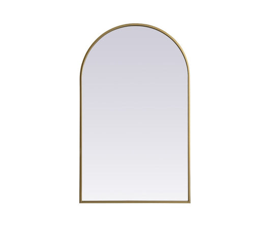 Elegant Furniture & Lighting - Ayra Metal Frame Arch Mirror 22x36 Inch in Brass - MR1A2236BRS veiw 1
