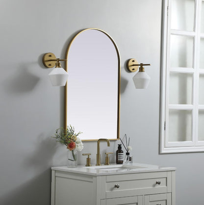 Elegant Furniture & Lighting - Ayra Metal Frame Arch Mirror 22x36 Inch in Brass - MR1A2236BRS veiw 3
