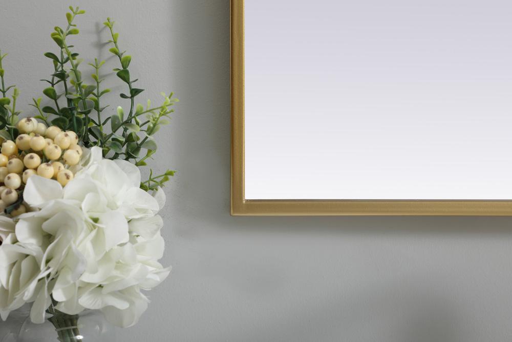 Elegant Furniture & Lighting - Ayra Metal Frame Arch Mirror 22x36 Inch in Brass - MR1A2236BRS veiw 6
