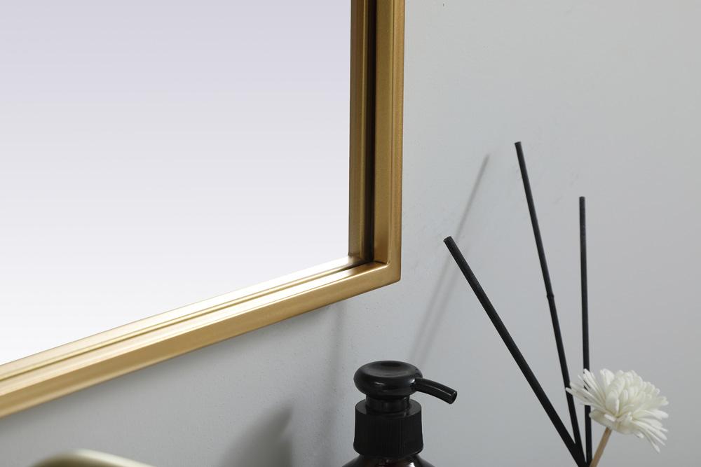 Elegant Furniture & Lighting - Ayra Metal Frame Arch Mirror 22x36 Inch in Brass - MR1A2236BRS veiw 7