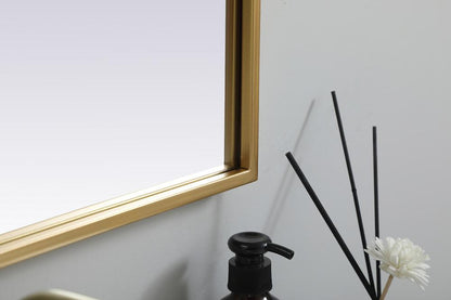 Elegant Furniture & Lighting - Ayra Metal Frame Arch Mirror 22x36 Inch in Brass - MR1A2236BRS veiw 7