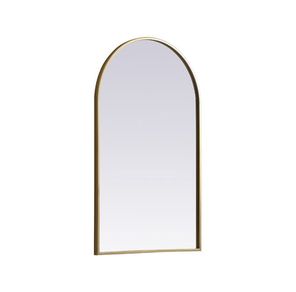 Elegant Furniture & Lighting - Ayra Metal Frame Arch Mirror 22x36 Inch in Brass - MR1A2236BRS veiw 8