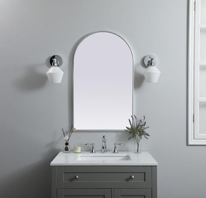 Elegant Furniture & Lighting - Ayra Metal Frame Arch Mirror 22x36 Inch in Silver - MR1A2236SIL veiw 2