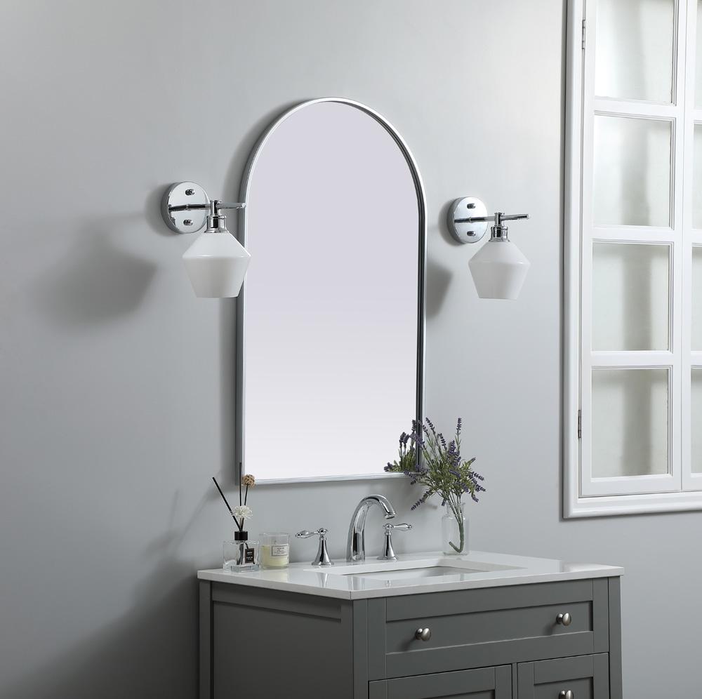 Elegant Furniture & Lighting - Ayra Metal Frame Arch Mirror 22x36 Inch in Silver - MR1A2236SIL veiw 3