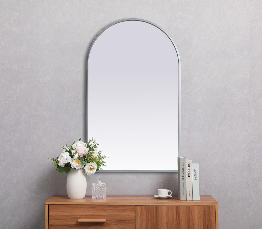 Elegant Furniture & Lighting - Ayra Metal Frame Arch Mirror 22x36 Inch in Silver - MR1A2236SIL veiw 4