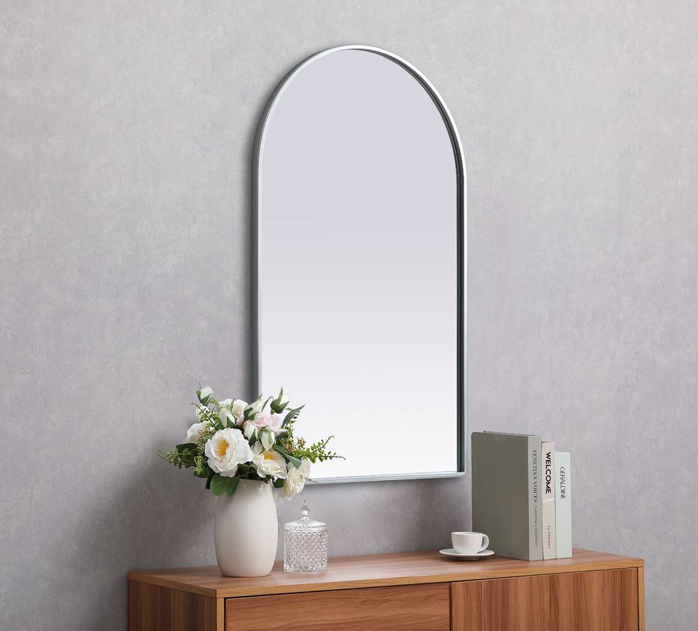 Elegant Furniture & Lighting - Ayra Metal Frame Arch Mirror 22x36 Inch in Silver - MR1A2236SIL veiw 5